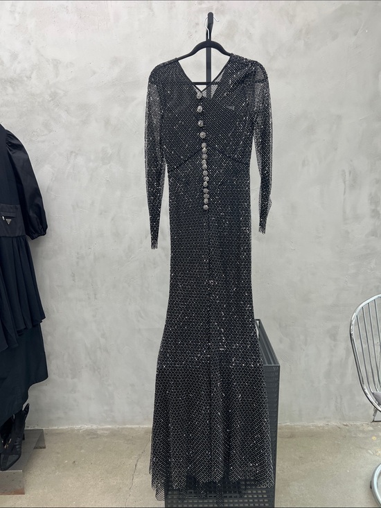 Self-Portrait Dresses & Skirts - Black Sequin Long Sleeve Evening Gown - Elegant Sparkle